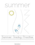 Summer Tracing Practice Handwriting Sheet