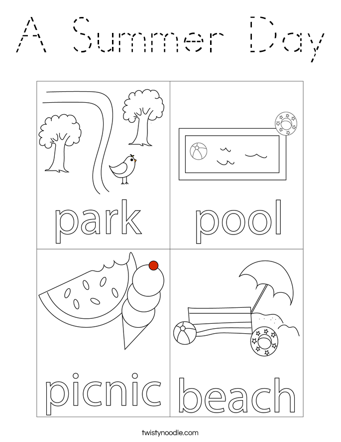 A Summer Day Coloring Page
