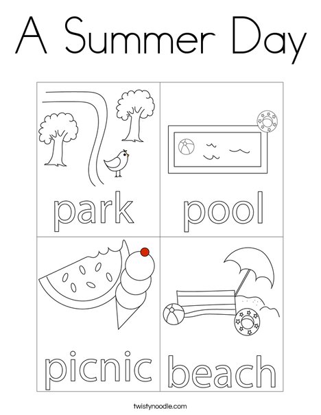 Download A Summer Day Coloring Page - Twisty Noodle