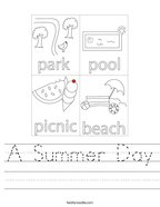 A Summer Day Handwriting Sheet
