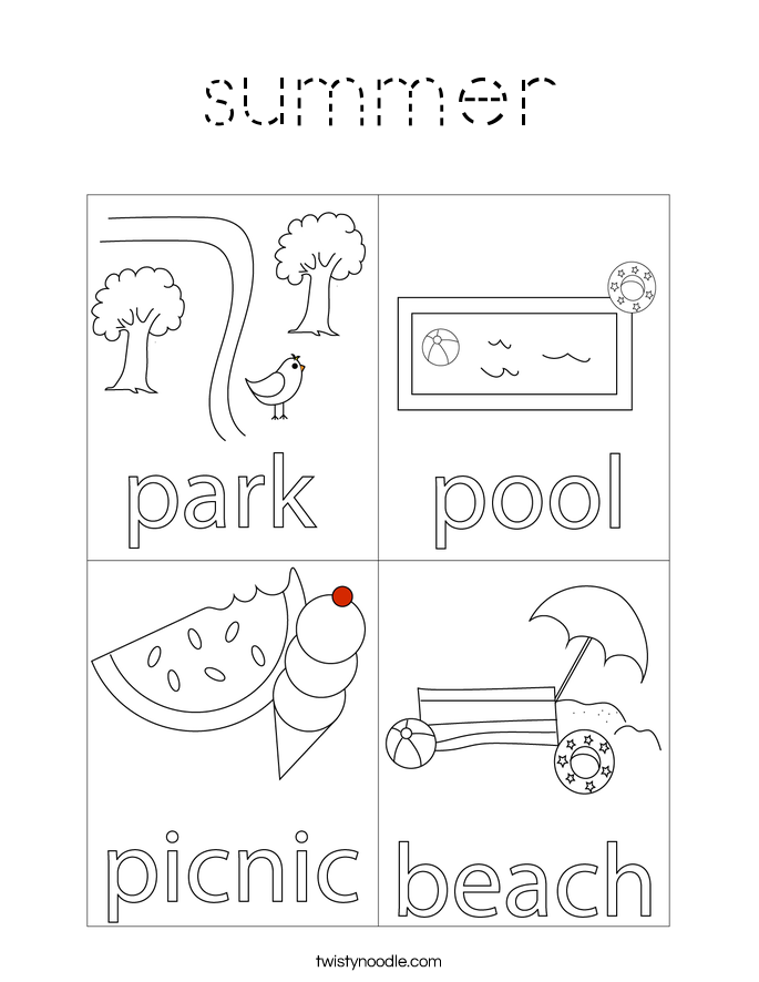 summer Coloring Page