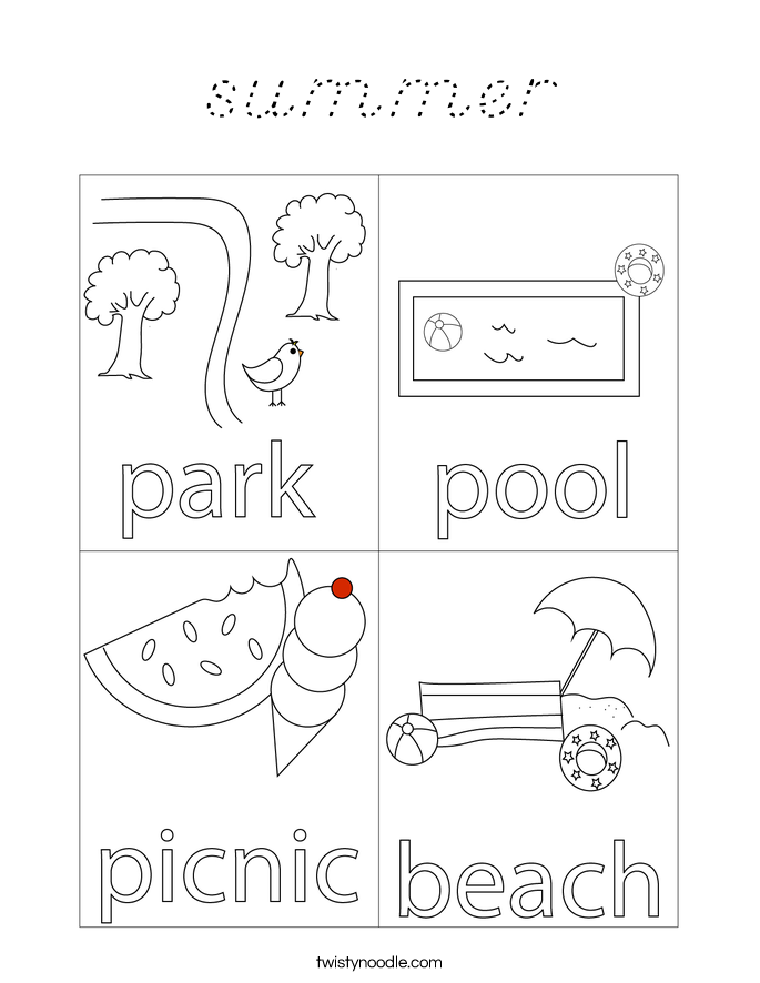 summer Coloring Page