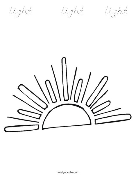 Setting Sun Coloring Page