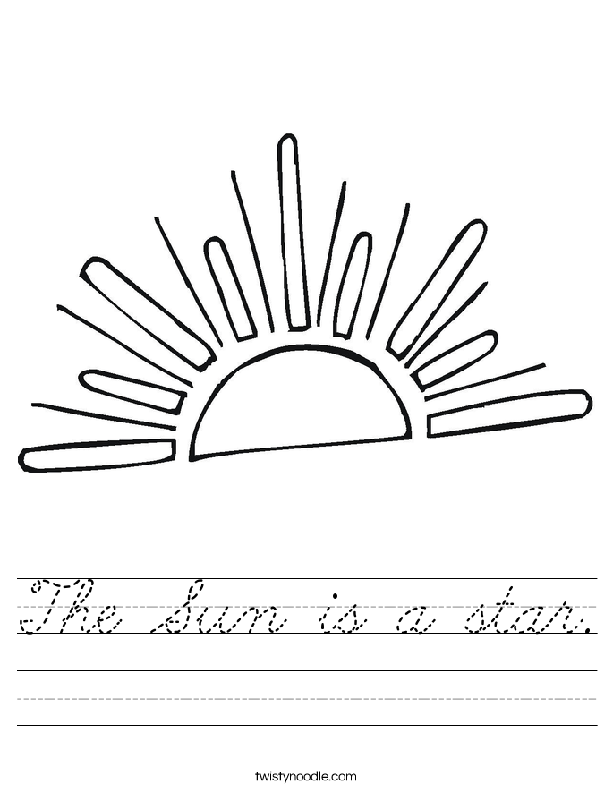The Sun is a star. Worksheet