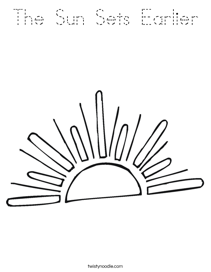 The Sun Sets Earlier Coloring Page