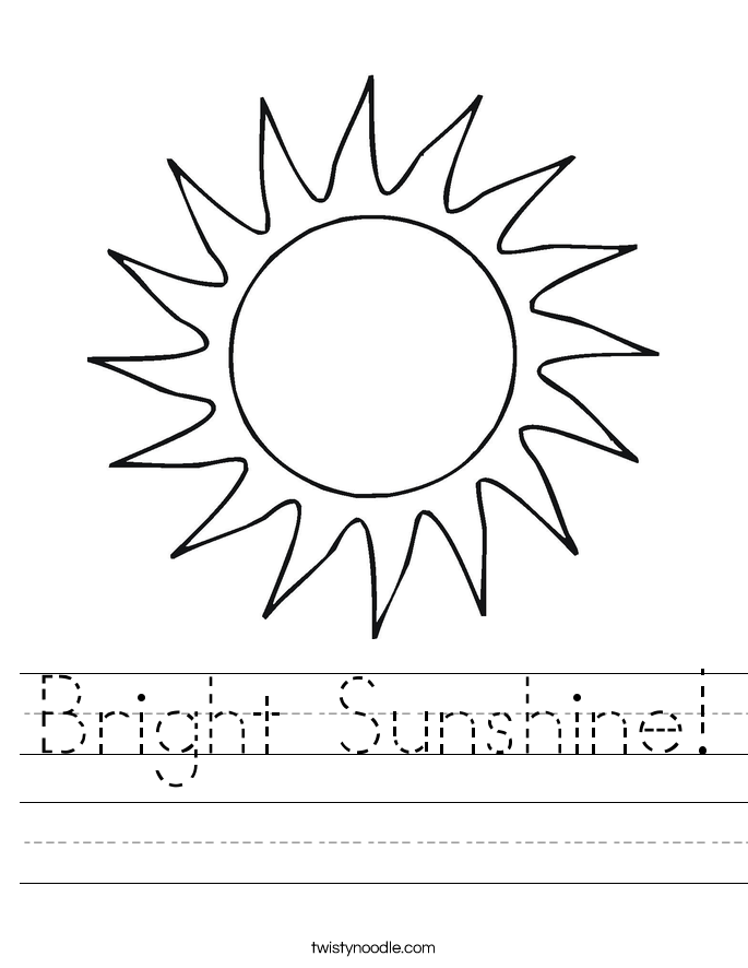 Bright Sunshine! Worksheet