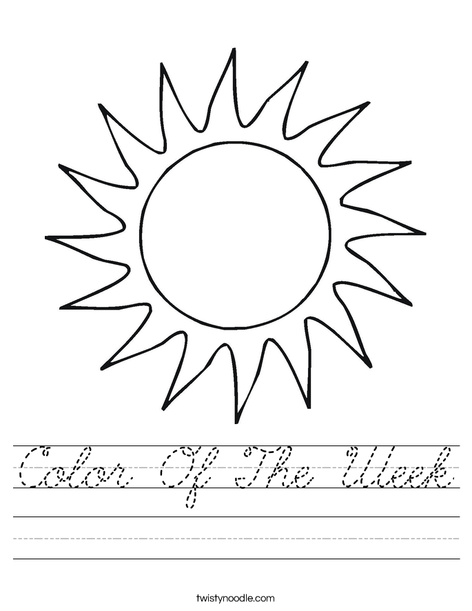 Color Of The Week Worksheet