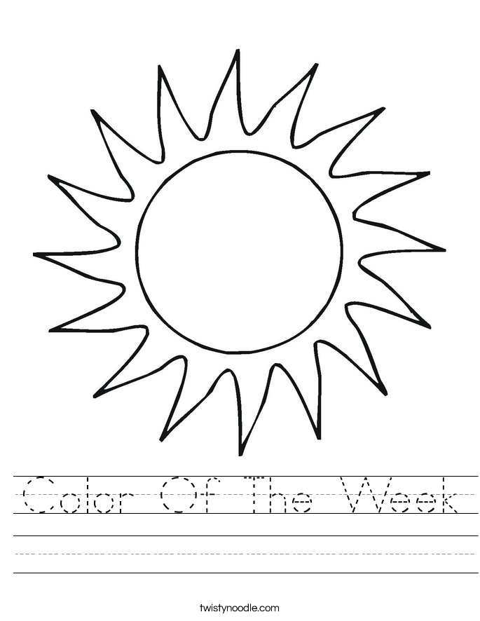 Color Of The Week Worksheet