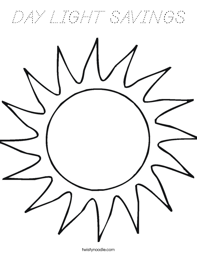 DAY LIGHT SAVINGS Coloring Page