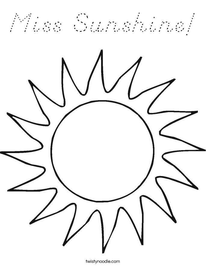 Miss Sunshine! Coloring Page