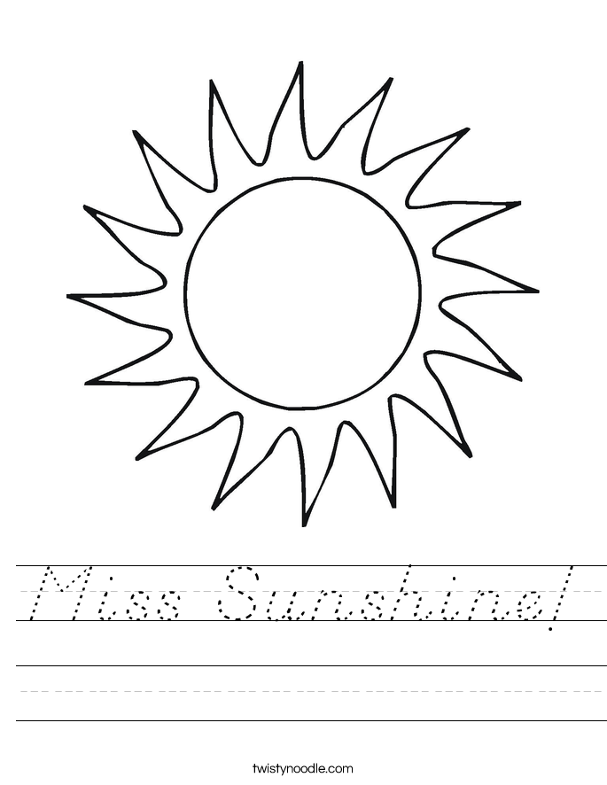 Miss Sunshine! Worksheet