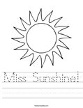 Miss Sunshine! Worksheet