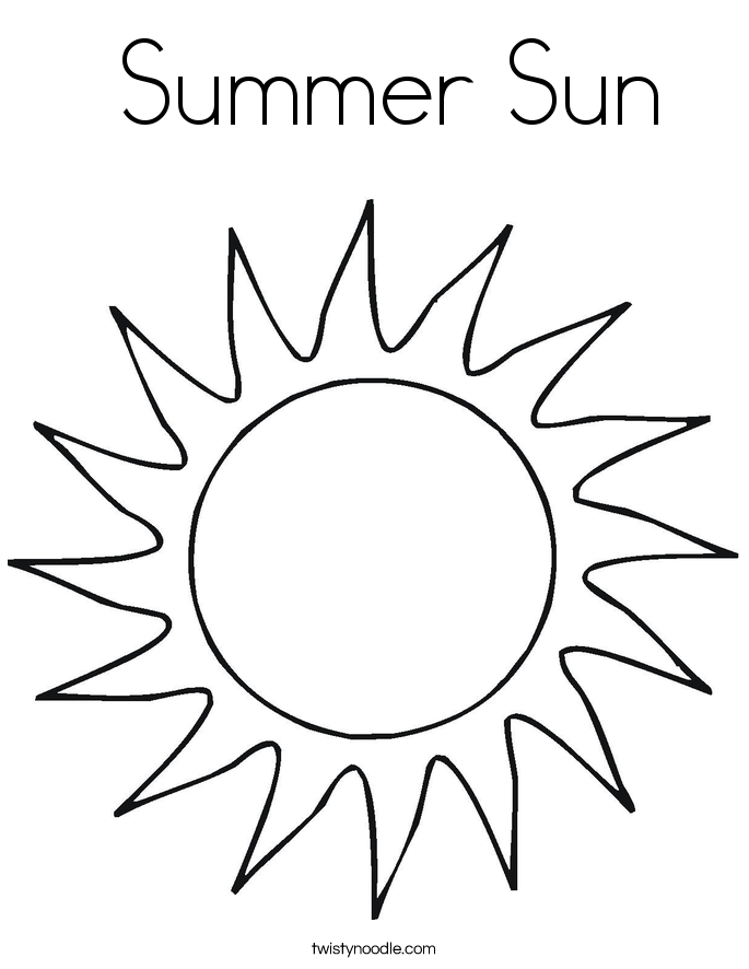  Summer Sun Coloring Page