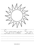  Summer Sun Worksheet