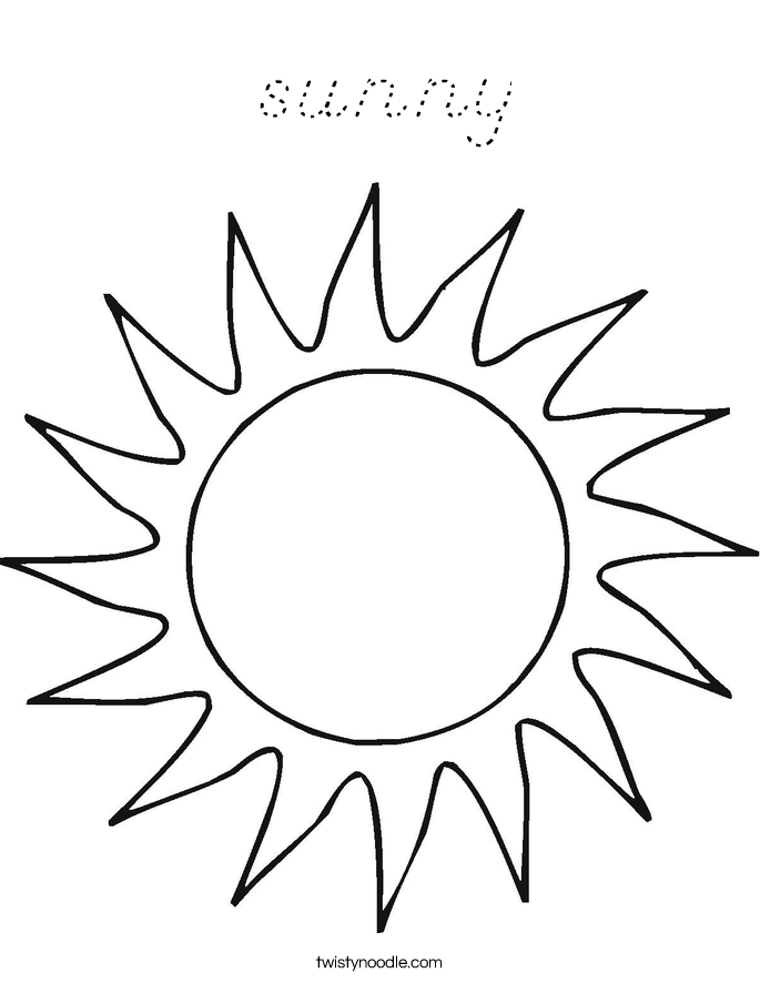 sunny Coloring Page