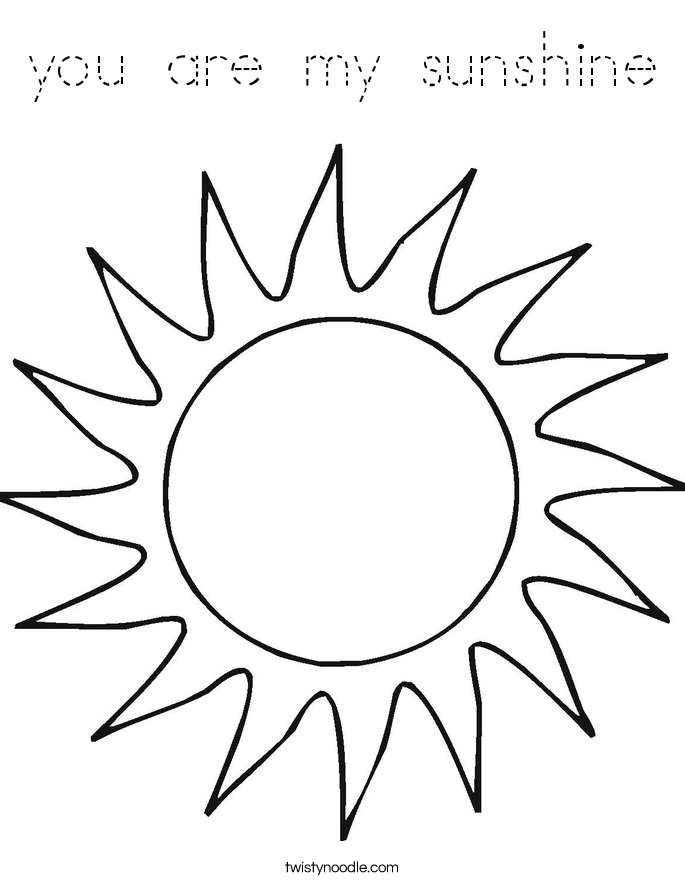 you are my sunshine Coloring Page