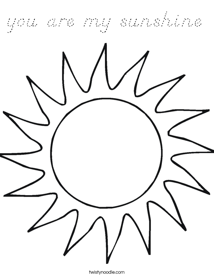 you are my sunshine Coloring Page