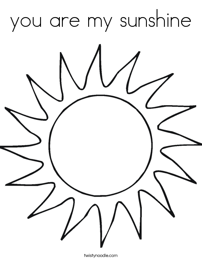 you are my sunshine Coloring Page