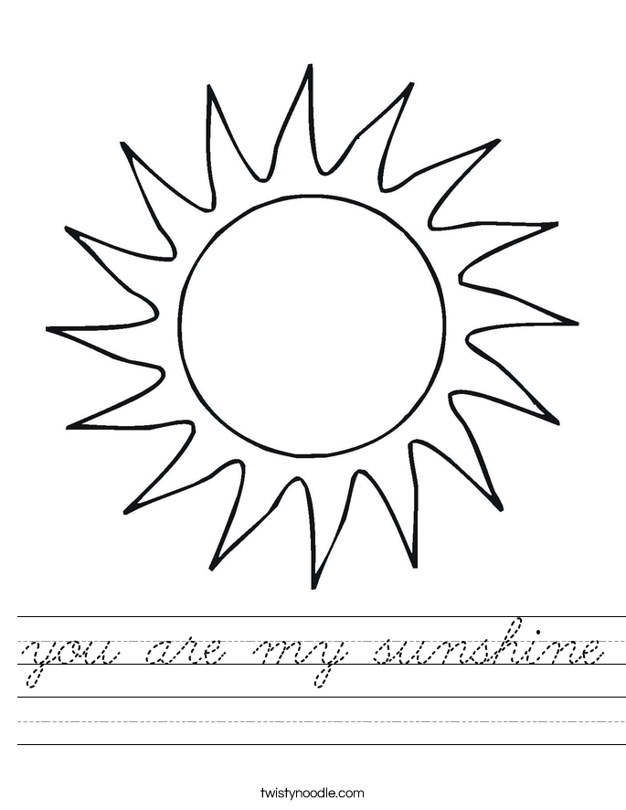 you are my sunshine Worksheet