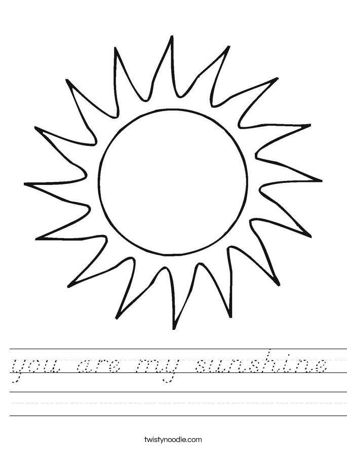 you are my sunshine Worksheet