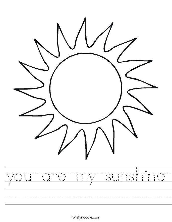 you are my sunshine Worksheet