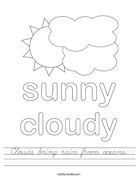 Sun with Clouds Worksheet