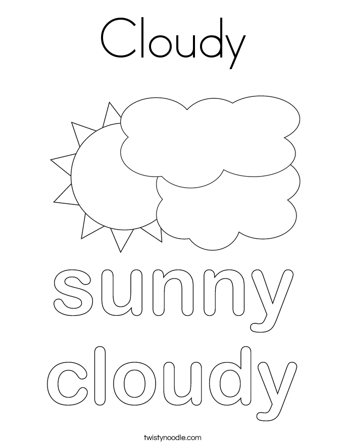 Cloudy Coloring Page - Twisty Noodle