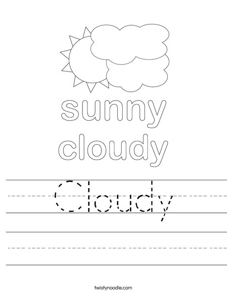 Sun with Clouds Worksheet