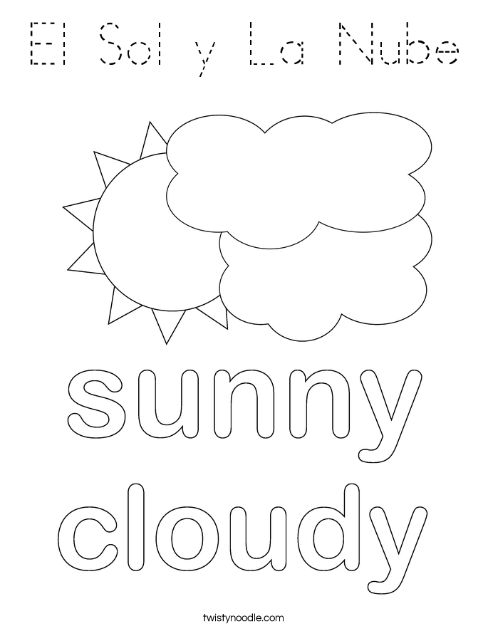 El Sol y La Nube Coloring Page