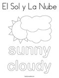 El Sol y La Nube Coloring Page