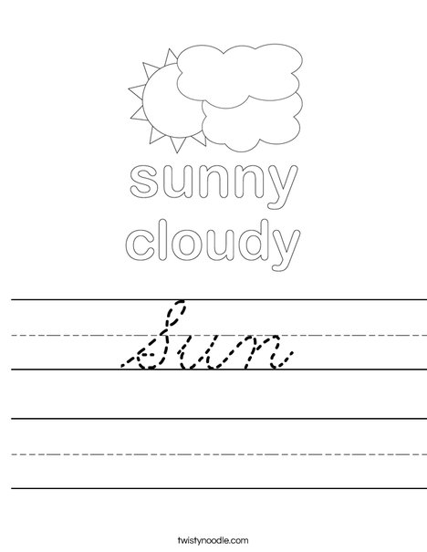 Sun with Clouds Worksheet