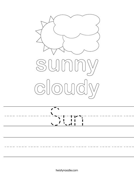 Sun with Clouds Worksheet