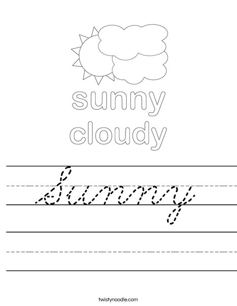 Sun with Clouds Worksheet