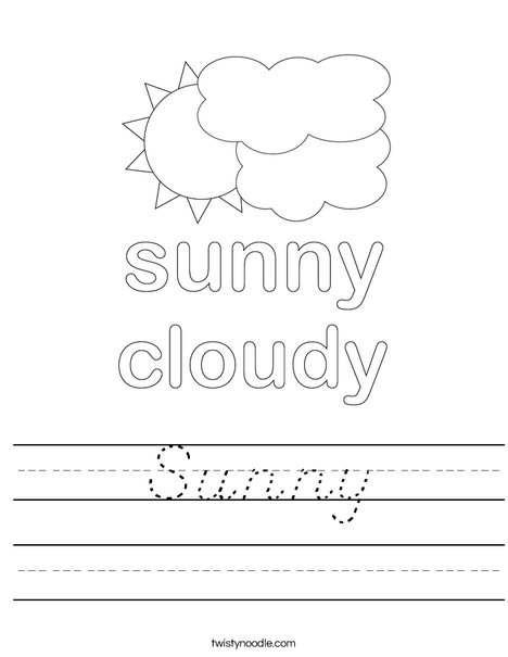 Sun with Clouds Worksheet