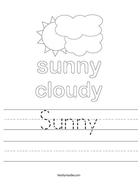 Sun with Clouds Worksheet