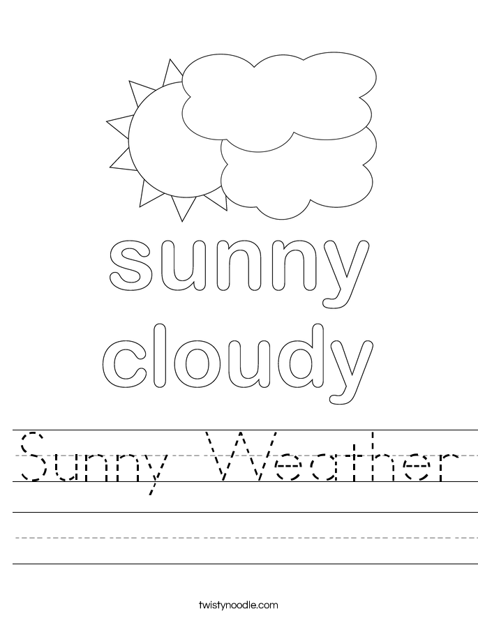 sunny weather worksheet twisty noodle