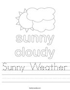 Sunny Weather Handwriting Sheet
