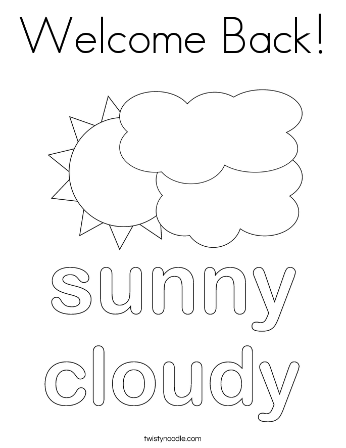 Welcome Back! Coloring Page