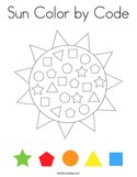 Sun Color by Code Coloring Page