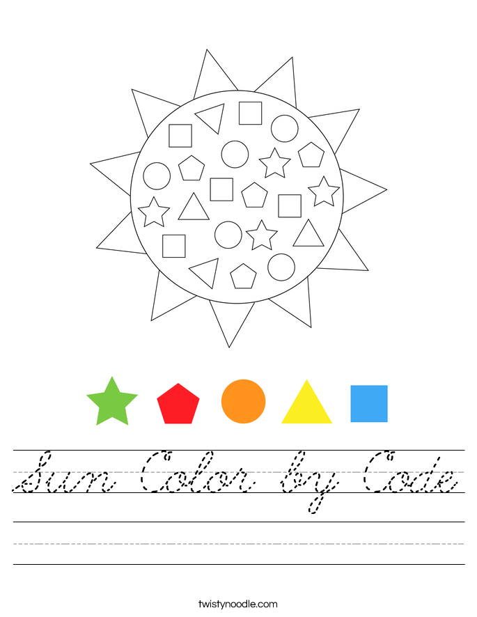 Sun Color by Code Worksheet