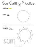 Sun Cutting Practice Coloring Page