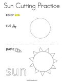 Sun Cutting Practice Coloring Page