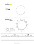 Sun Cutting Practice Worksheet