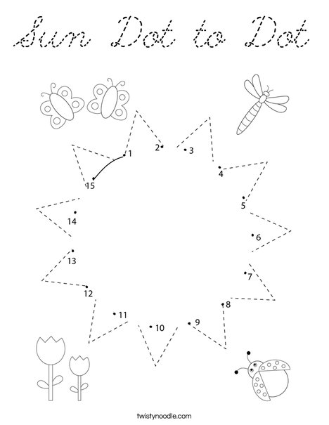 Sun Dot to Dot Coloring Page