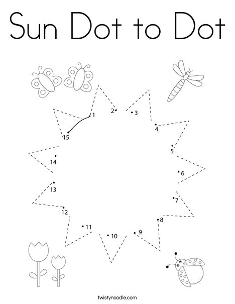 Sun Dot to Dot Coloring Page
