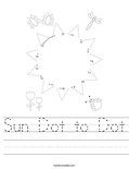 Sun Dot to Dot Worksheet