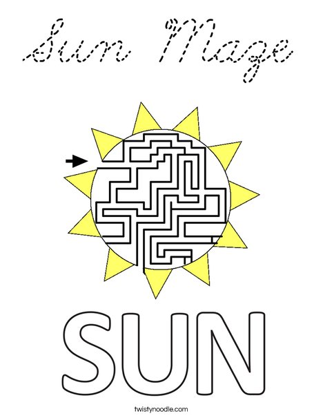Sun Maze Coloring Page