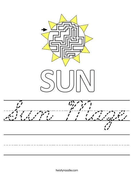 Sun Maze Worksheet