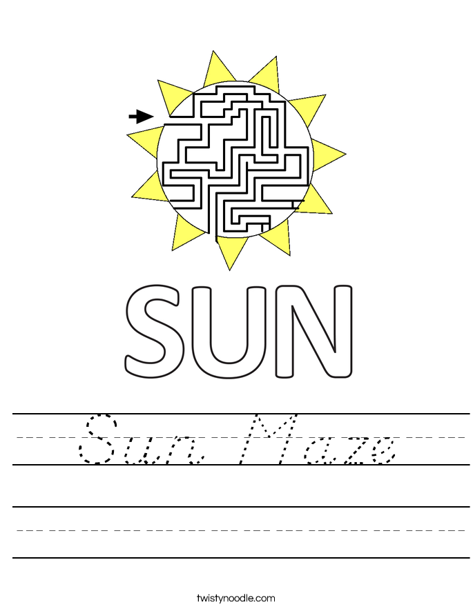 Sun Maze Worksheet