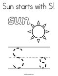 Sun starts with S! Coloring Page
